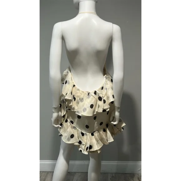 Zimmermann Black and White Polka Dot Crush Ruffle Mini Dress Size 4/6 (1) - Picture 12 of 13